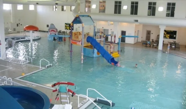 a water play area for kids